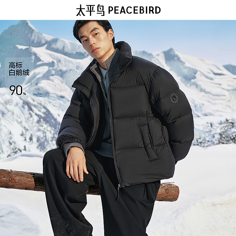 【商场同款】太平鸟男装25冬新款蓬松立领面包羽绒服B1ACF4611