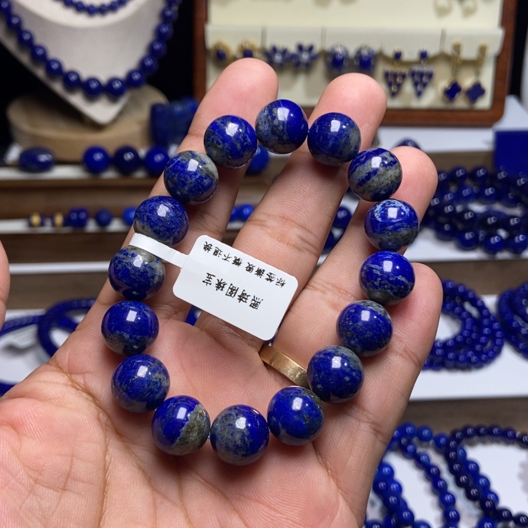 青金石未镶嵌炸福利 天然无优化  手串12+