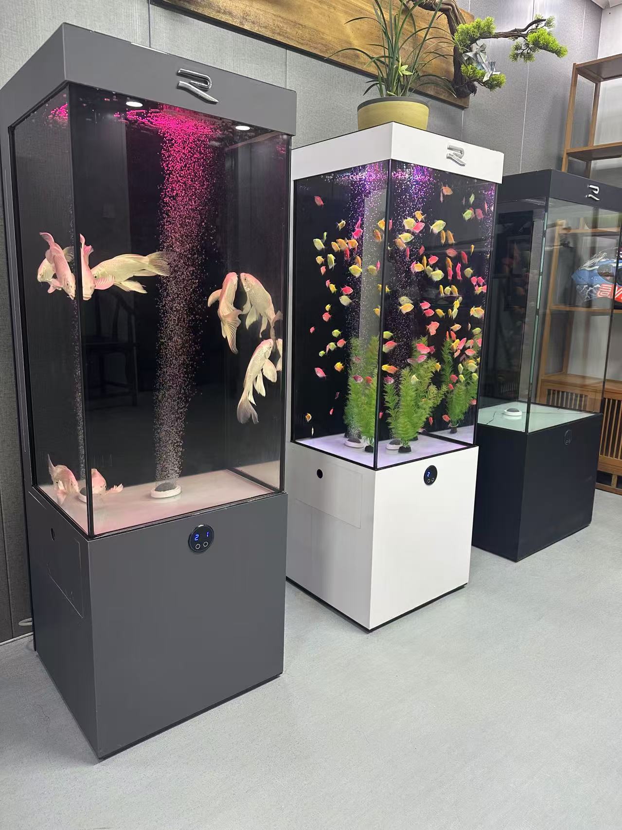 【新款】客厅落地款超白玻璃底部过滤干湿分离静音智能生态家用鱼缸