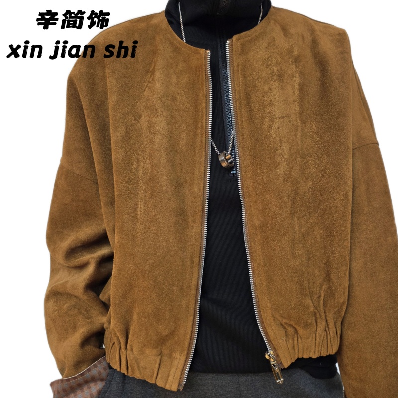 【简简推荐】冬季女休闲风纯色上衣短外套