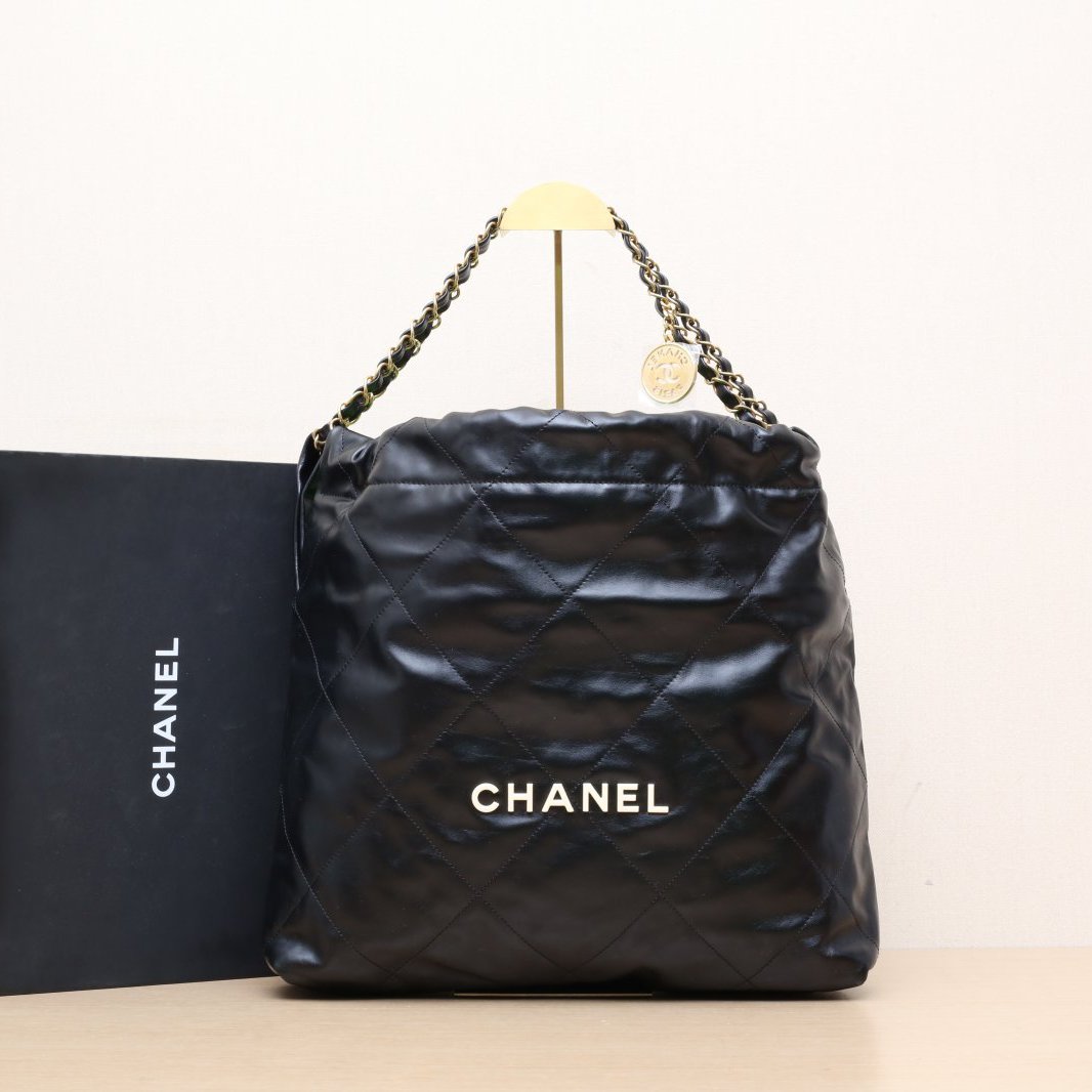 99新 Chanel/香奈儿 小花柳 22Bag Tote托特包 中号 白扣