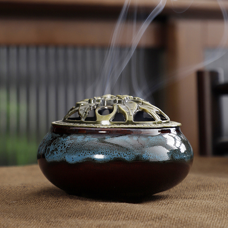 景德镇盘香窑变香炉