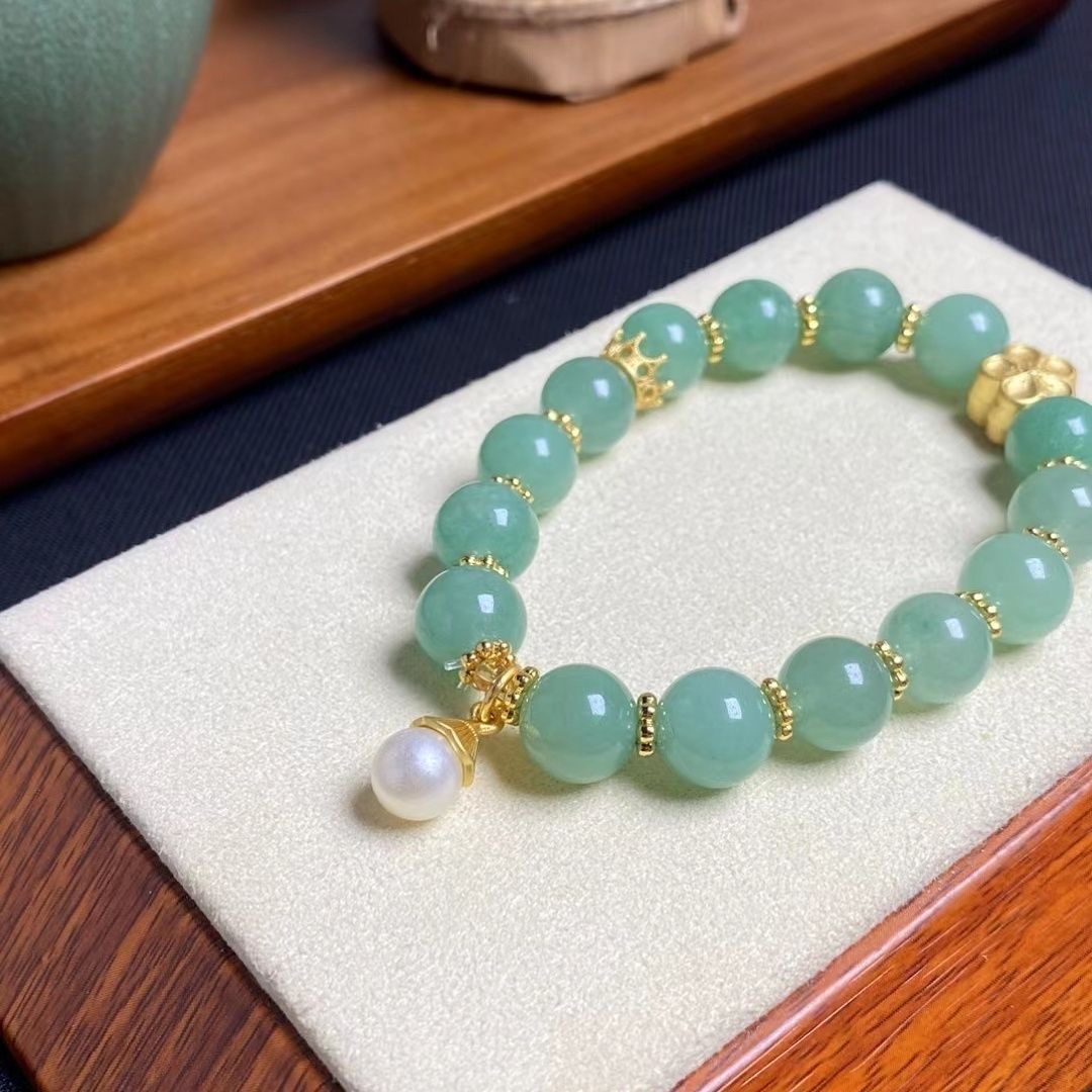 【工厂补贴】新疆东陵玉DIY手串10m百搭绿色国风多样性发其一【C24】