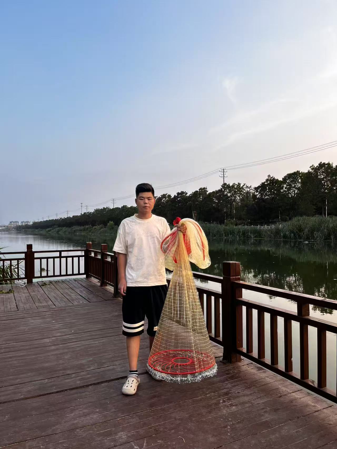 飞盘式手撒网精选链条结实耐用适合新手捕鱼的渔网