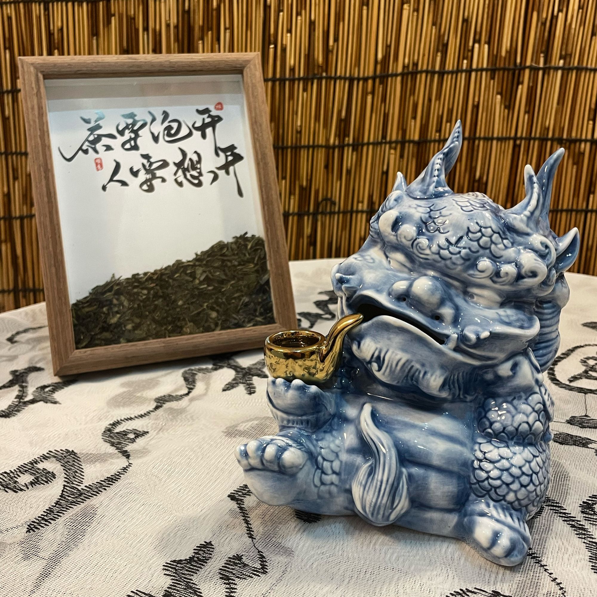 金烟斗貔貅鬼迷日眼茶宠香炉景德镇玄关装饰品招财创意茶具摆件