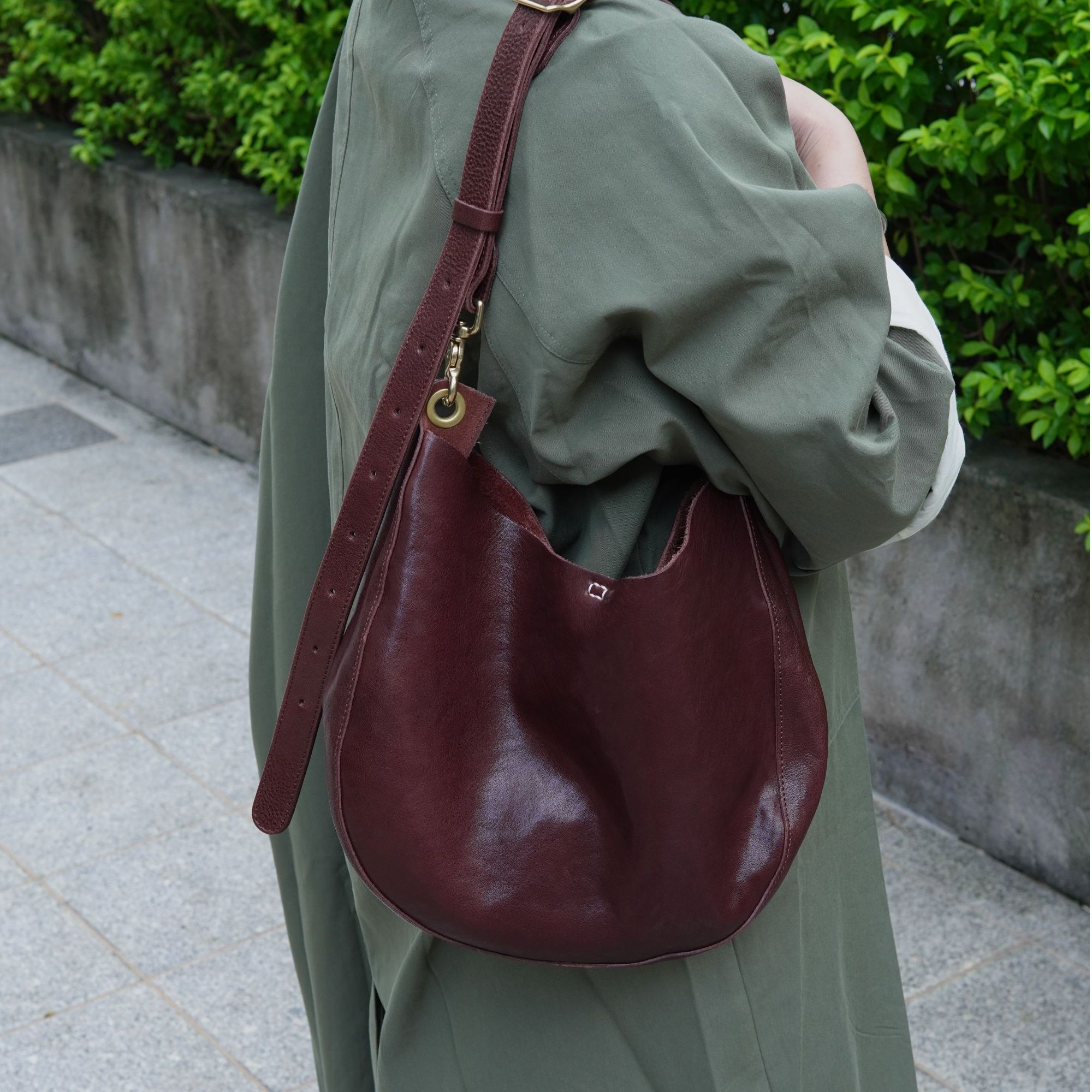 【中古大月亮】意大利进口植鞣牛皮托斯卡纳单肩斜挎包