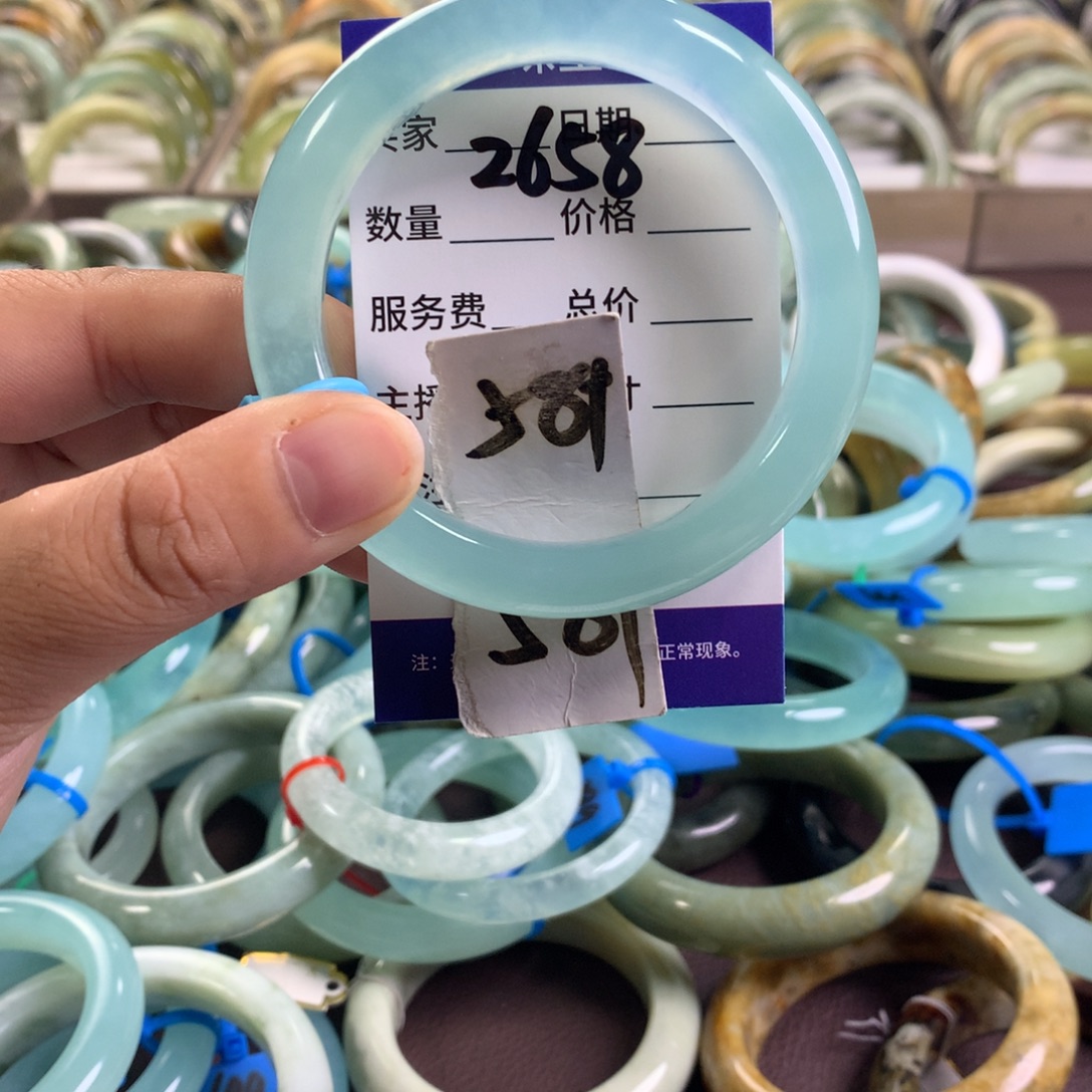未镶嵌蛇纹石玉手镯2658