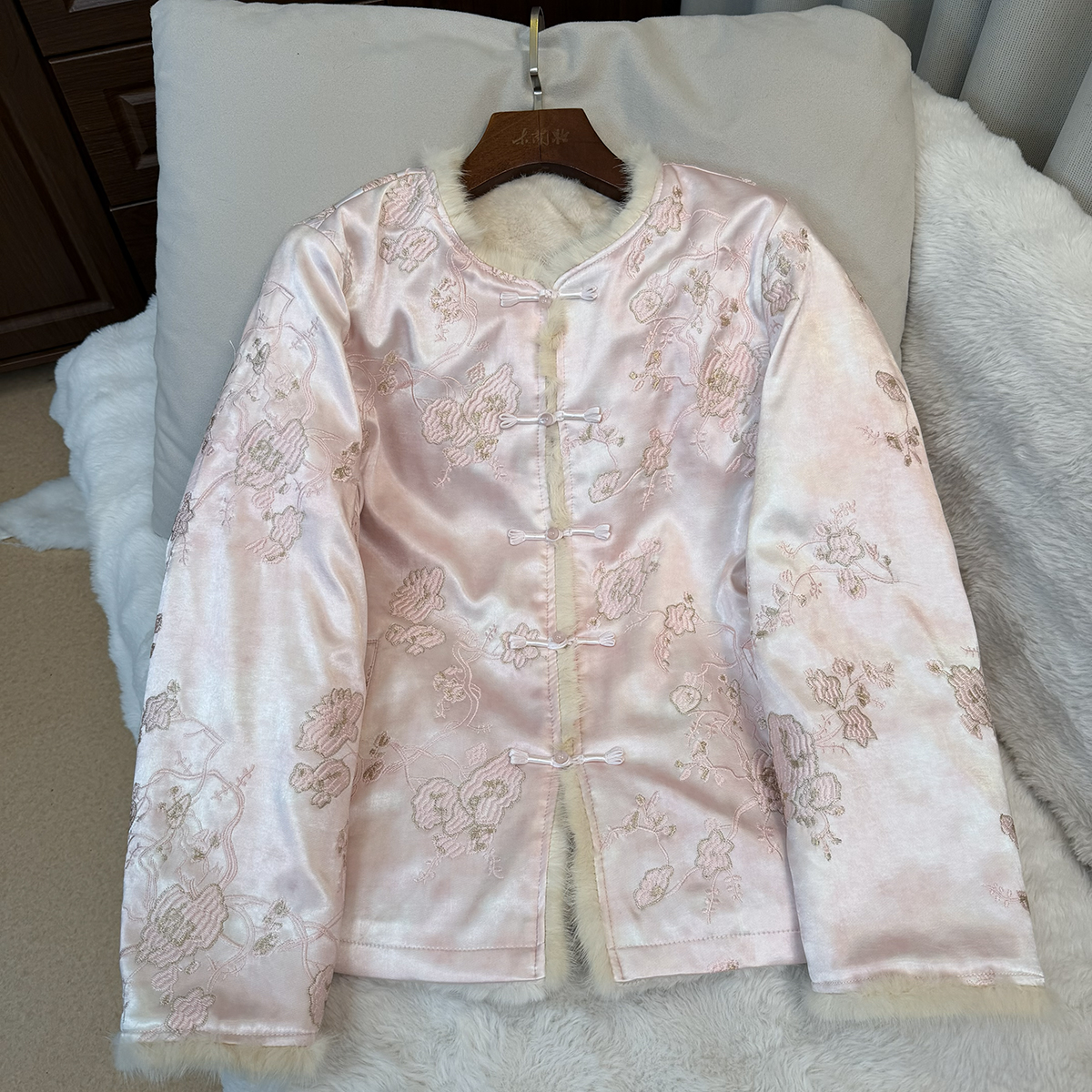 【暮思云】冬季新款水貂毛外套香云老料新中式上衣百搭双面上衣女