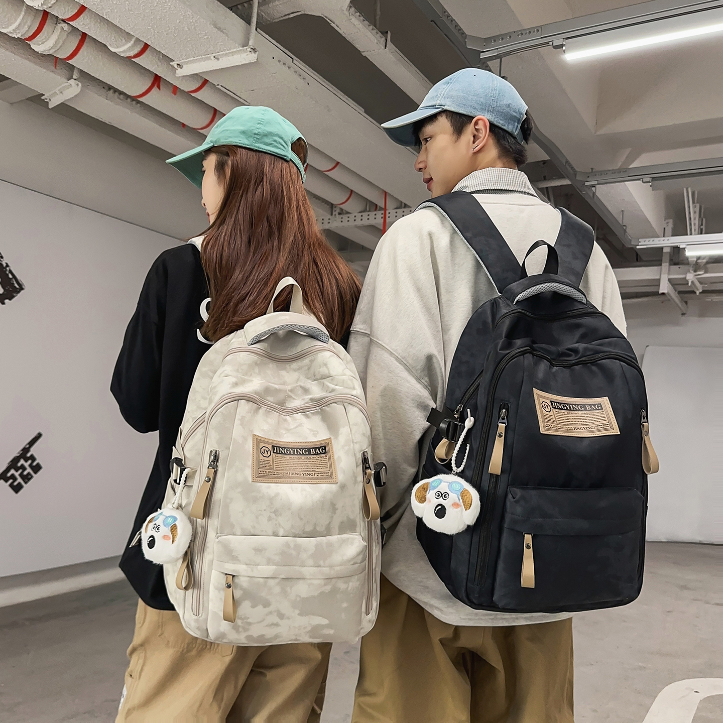 初高中通用晕染色书包韩版潮流革牌轻便JY625