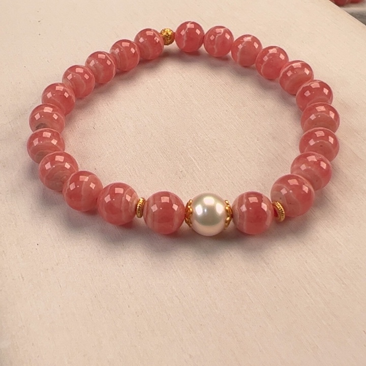 菱锰矿（红纹石）手串未镶嵌