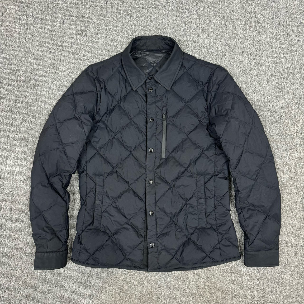 11425491 Moncler蒙口 黑色菱形纹羽绒服夹克外套 3码99新