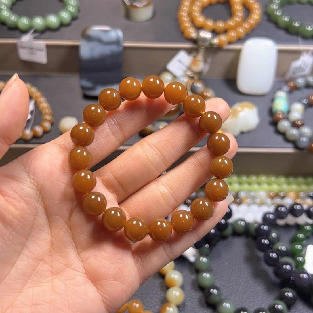 和田玉手链未镶嵌棒*糖