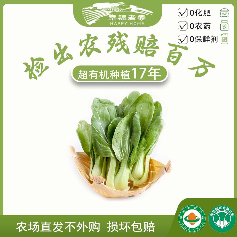 幸福老家有机油菜1斤 新鲜采摘 农场直发 零农药零化肥