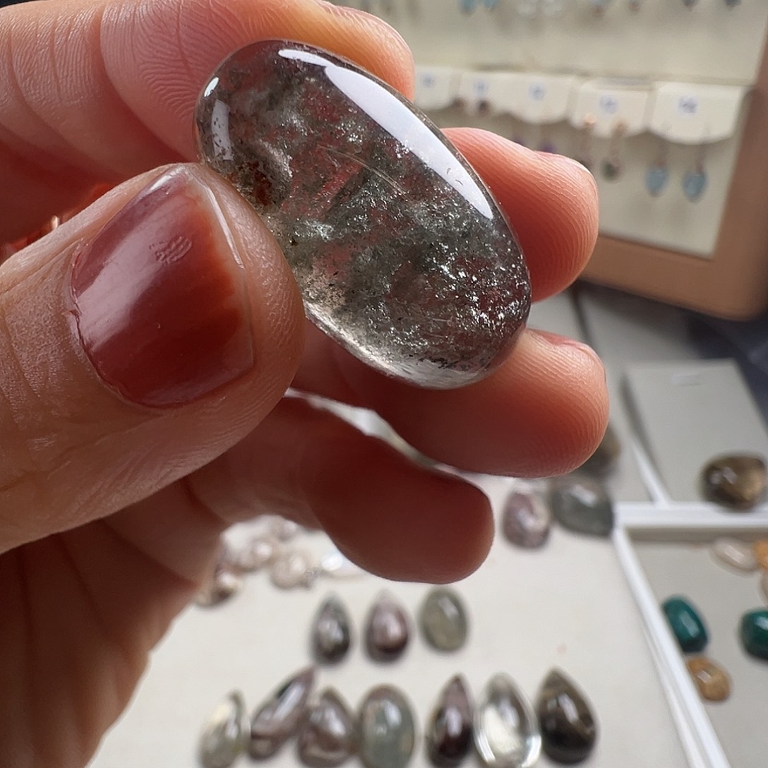 兰***师水晶银S925镶嵌颈饰天然幽灵水晶