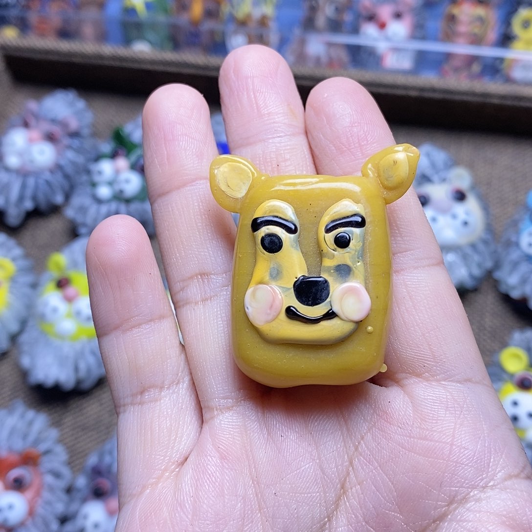 琉璃颈饰方块小狗013