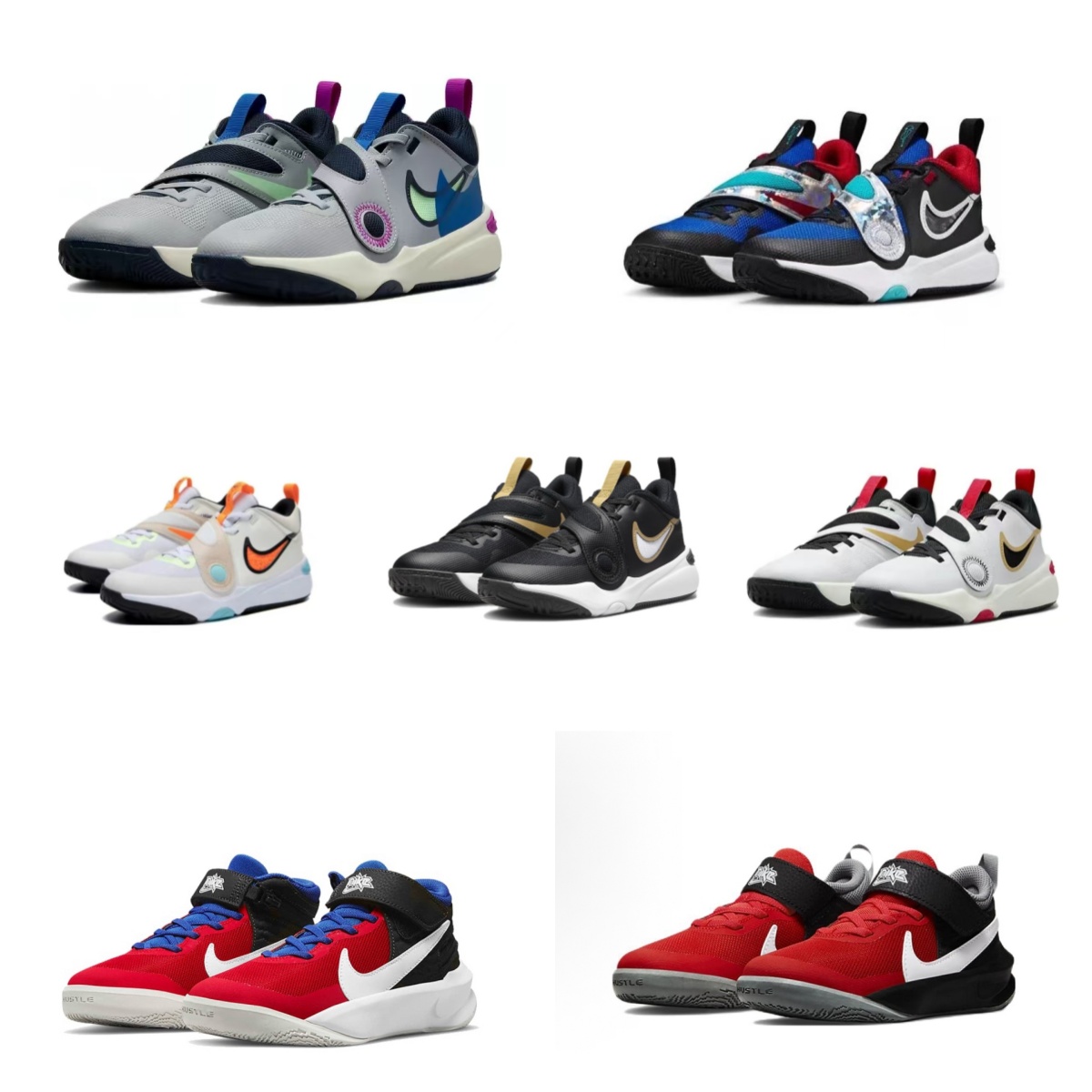 正品耐克NIKE Team Hustle系列四季款篮球运动鞋防滑透气耐磨合集