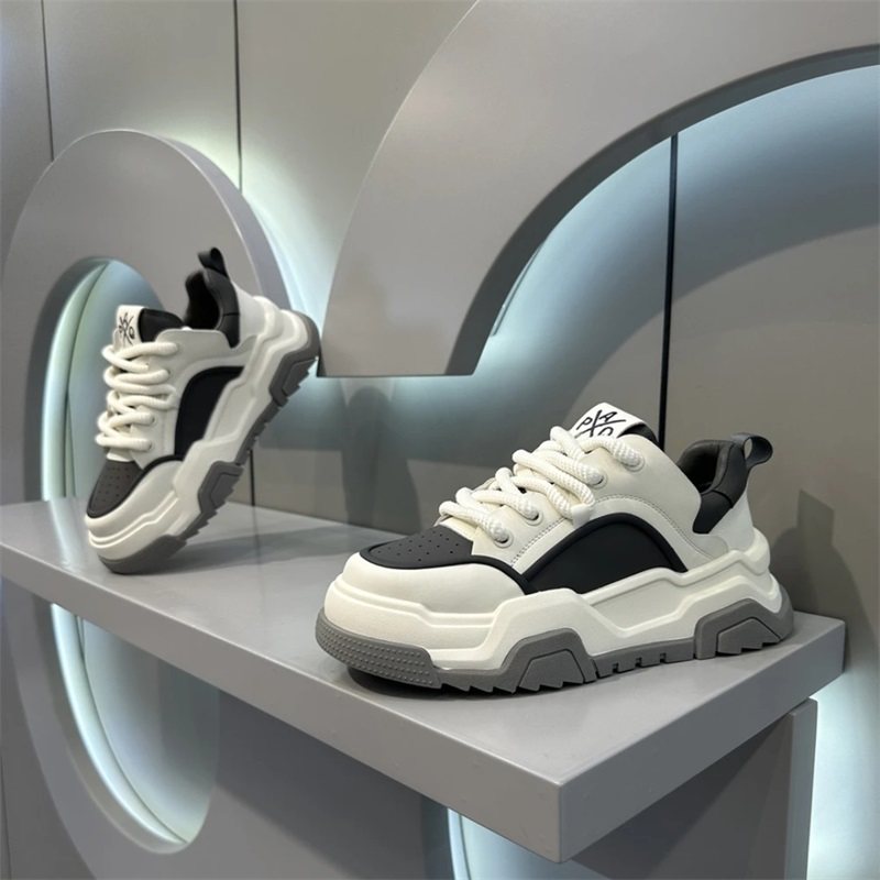 男鞋2025秋冬新款真皮透气面包老爹鞋百搭软底耐磨运动休闲鞋潮牌