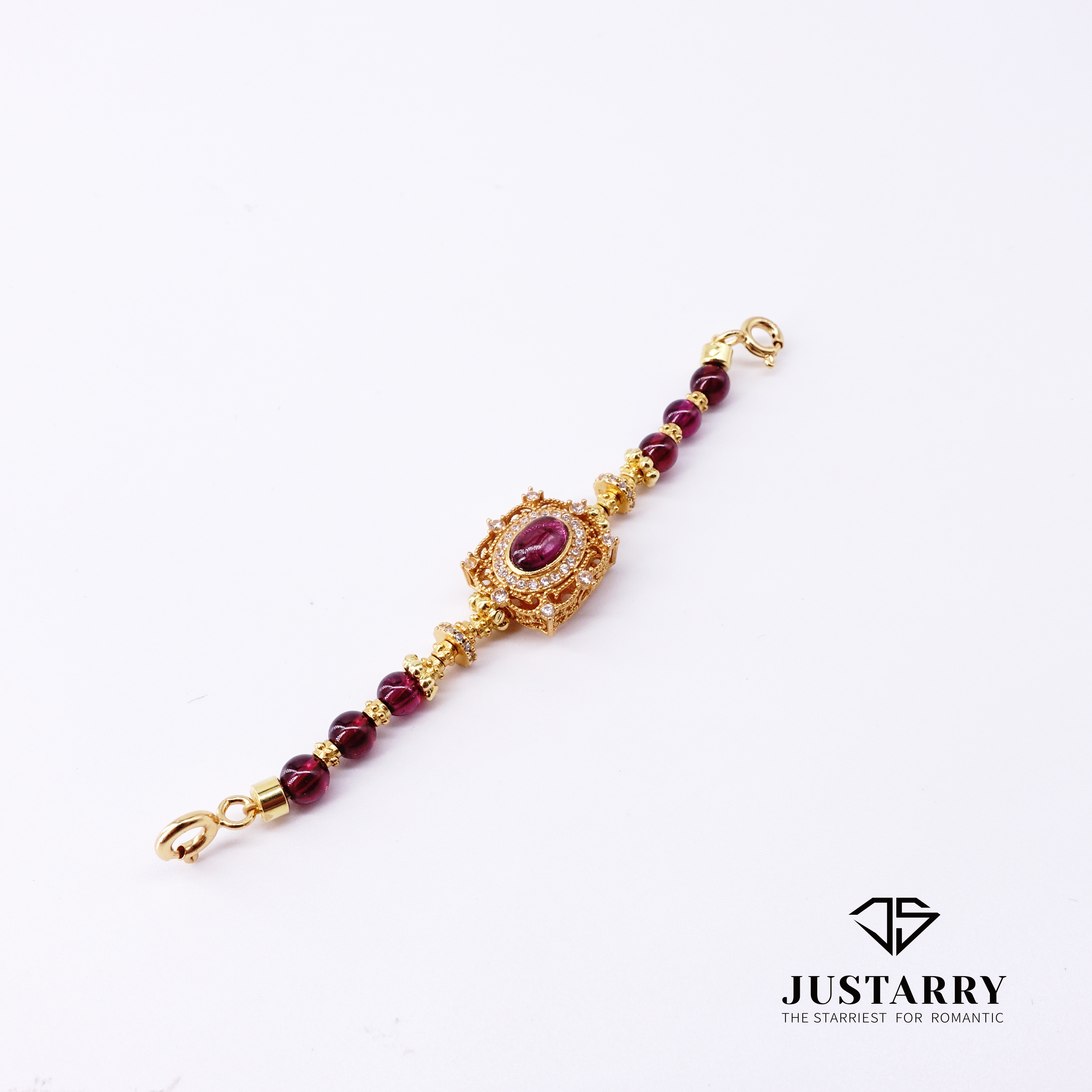 JUSTARRY【孤品秒杀】S925银天然和石榴石碧玺万能延长链百搭精致