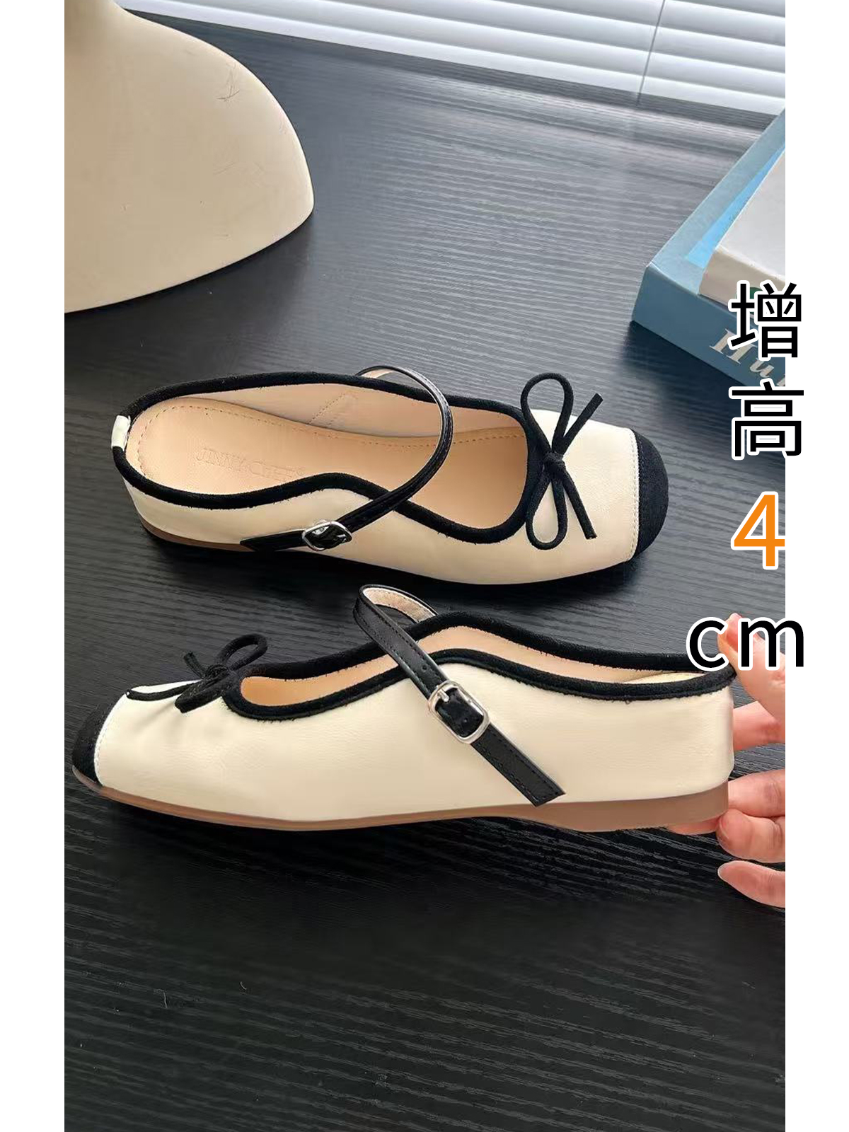 内增高4cm一字带蝴蝶结懒人一脚蹬包头半拖鞋女2025夏季新款外穿