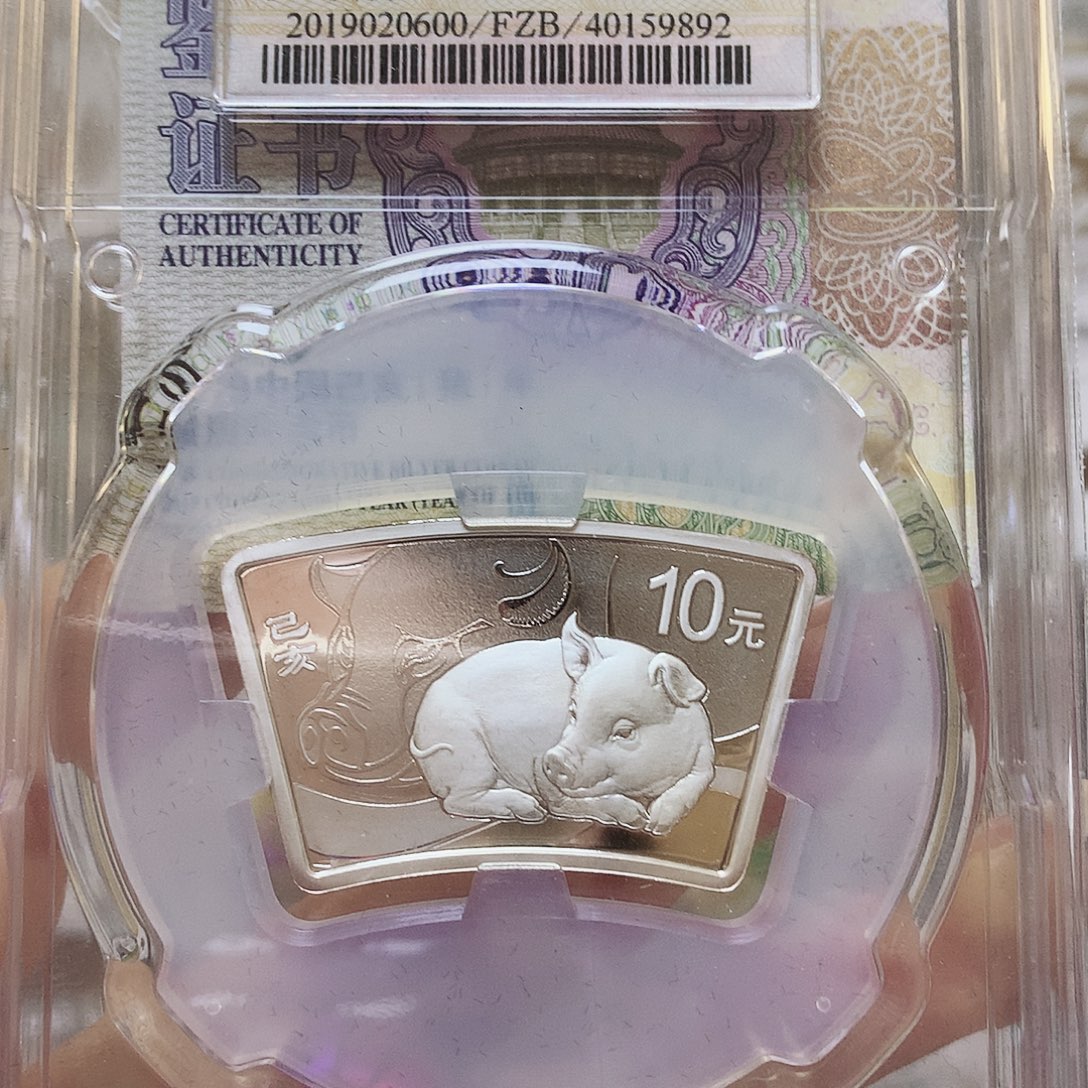 纯银2019年扇银猪中金国衡