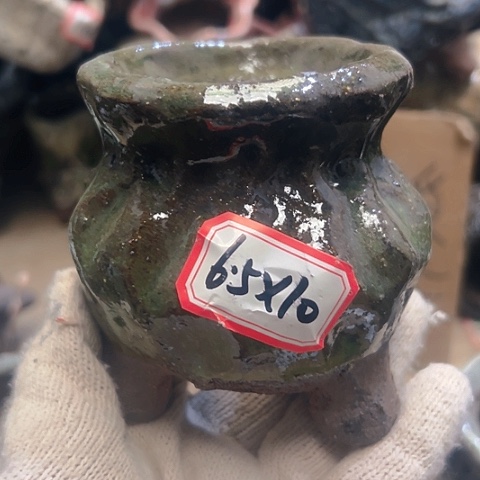 红陶粗陶花盆手工