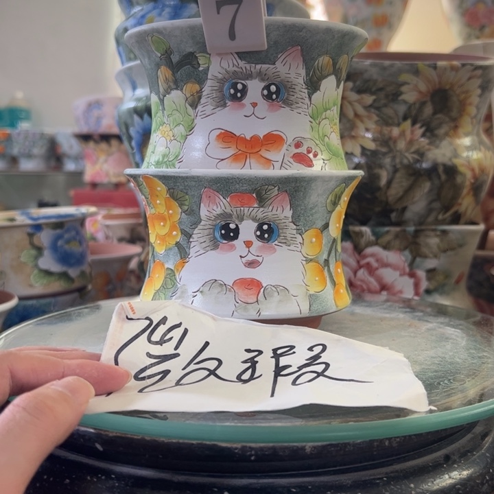 景德镇手绘花盆满38包邮偏远地区除外