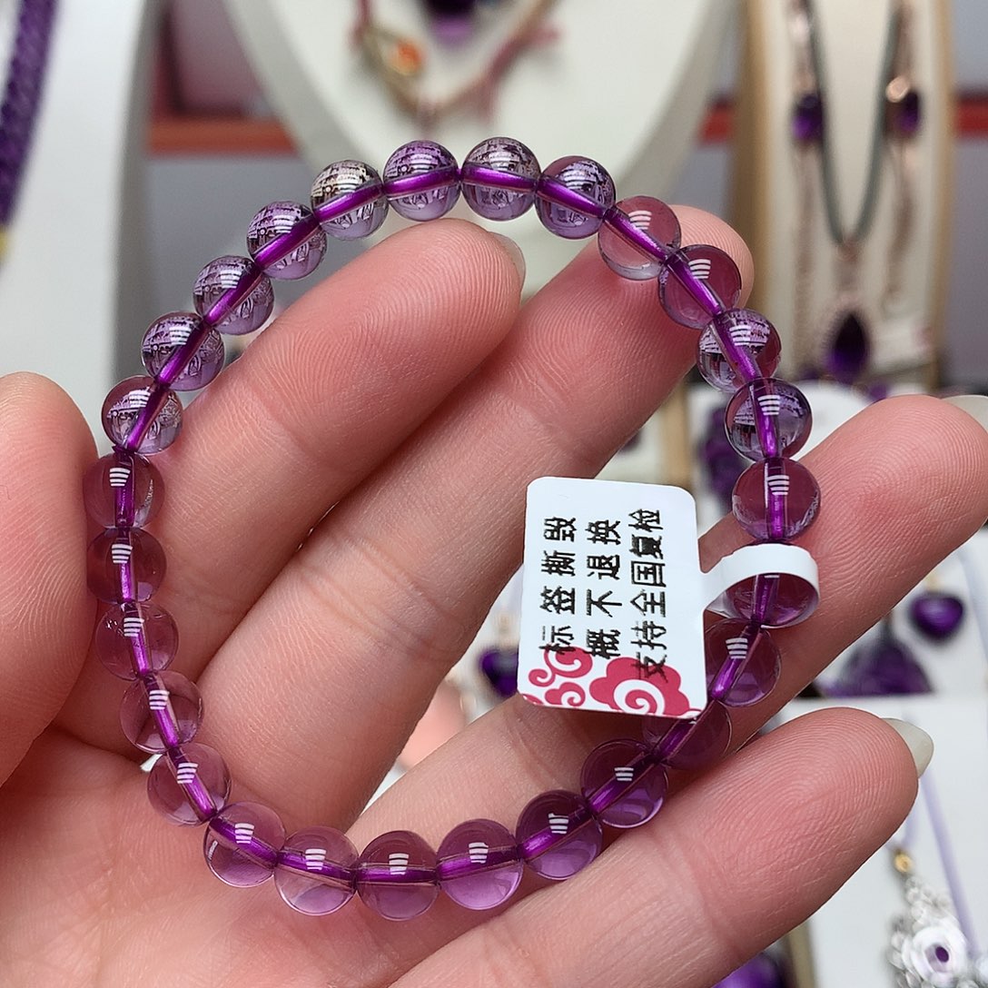 紫晶巴西手串7m m未镶嵌