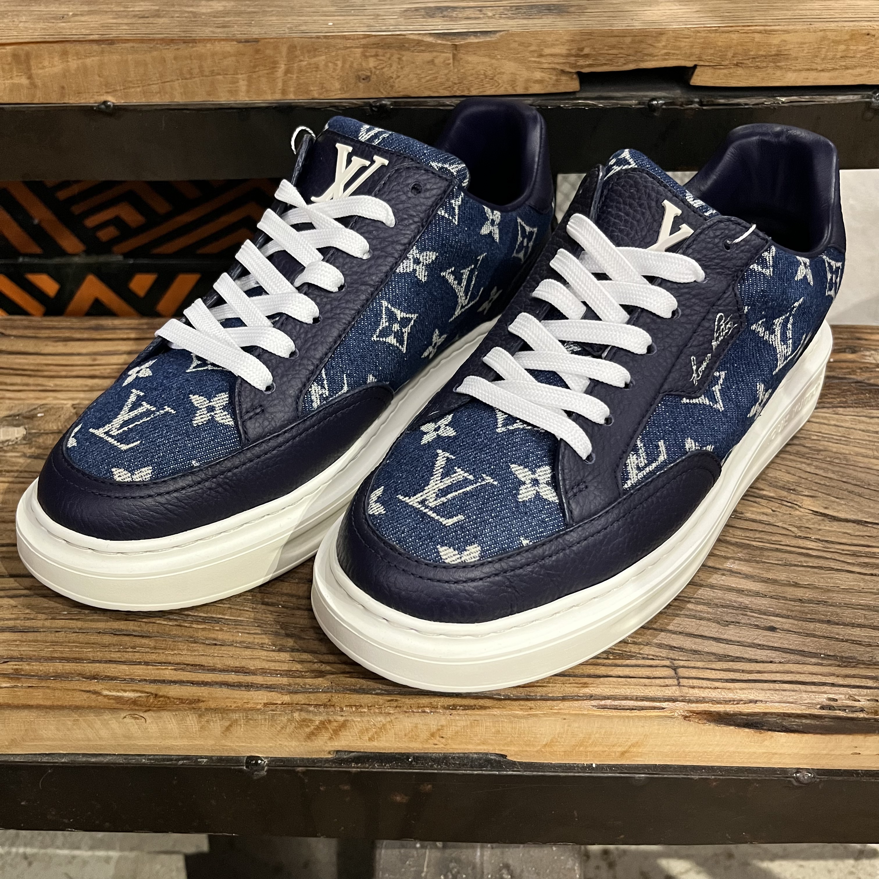 未使用 LouisVuitton/路易威登 蓝牛仔面印花logo时尚百搭松糕鞋