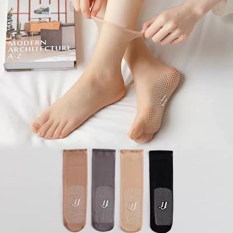 夏季薄款水晶丝点胶防滑透明硅胶水晶丝隐形透明防勾丝女丝袜