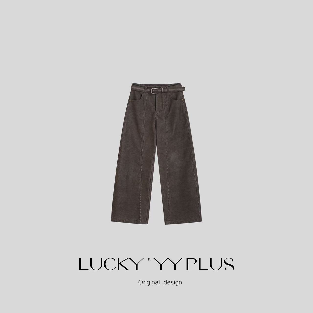 LUCKYYY 高品定制粗坑条灯芯绒磨毛加厚舒适百搭休闲裤 B2270