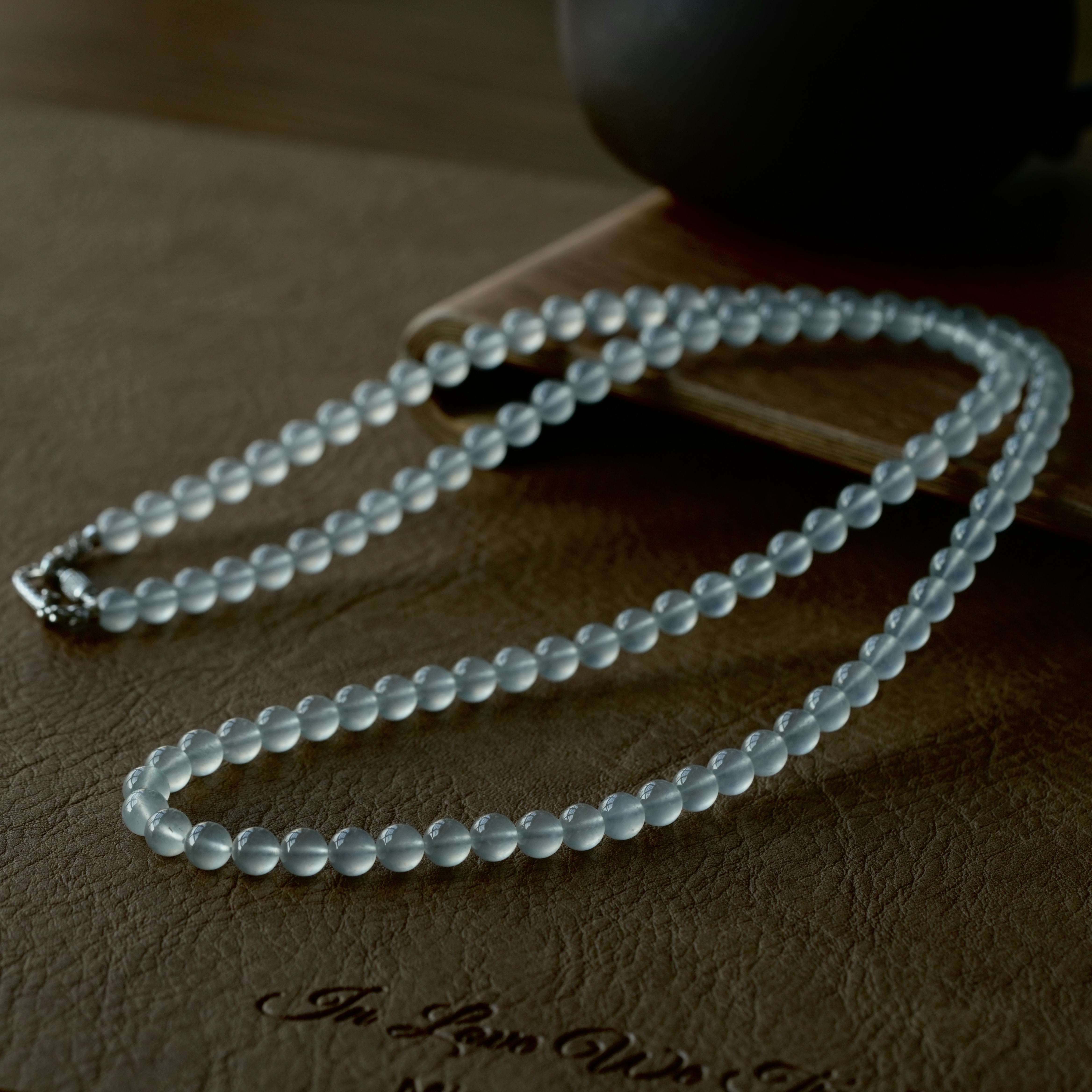 F560高冰白冰圆珠项链翡翠女士项链缅甸天然A货翡翠高品质收藏级