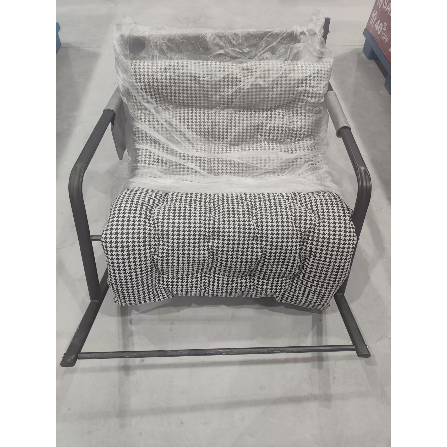 千鸟格摇摇椅躺椅客厅折叠椅子阳台休闲椅可躺坐午睡椅 MRX