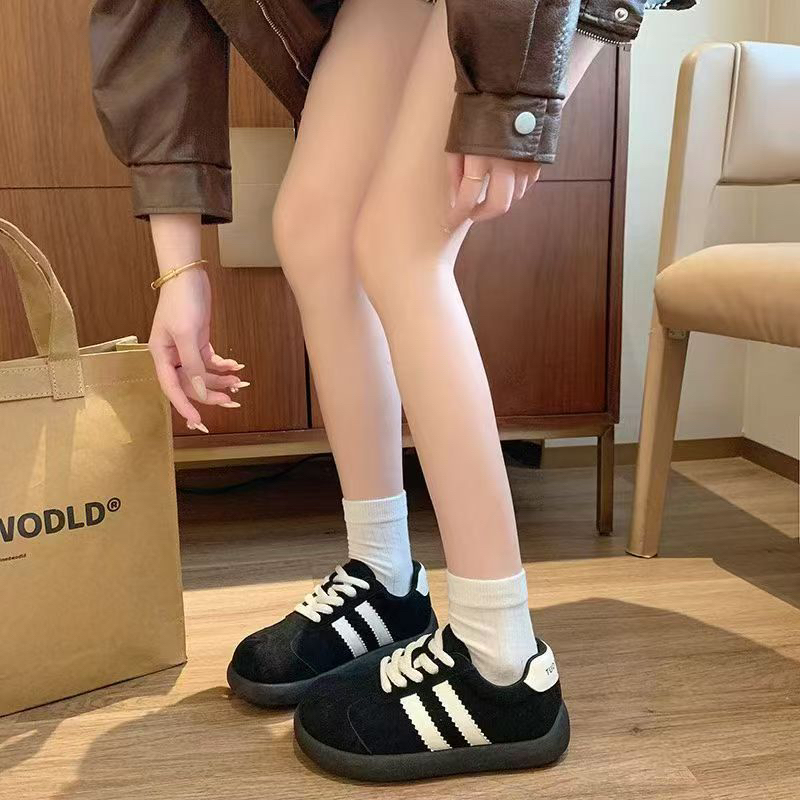 情侣宽丑萌圆头德训鞋