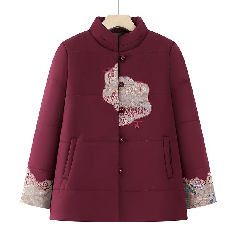 中老年中老年人妈妈冬季加绒秋冬气质中国风冬装棉袄棉衣奶奶