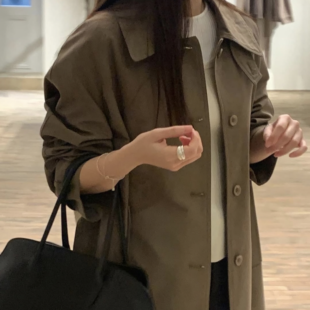 东大门正品中长款风衣女时尚秋季新款外套韩版（不退不换）
