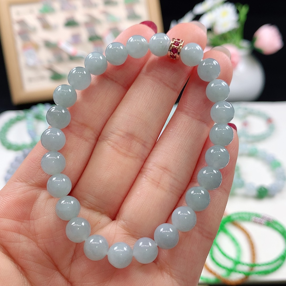 翡翠未镶嵌手链7mm