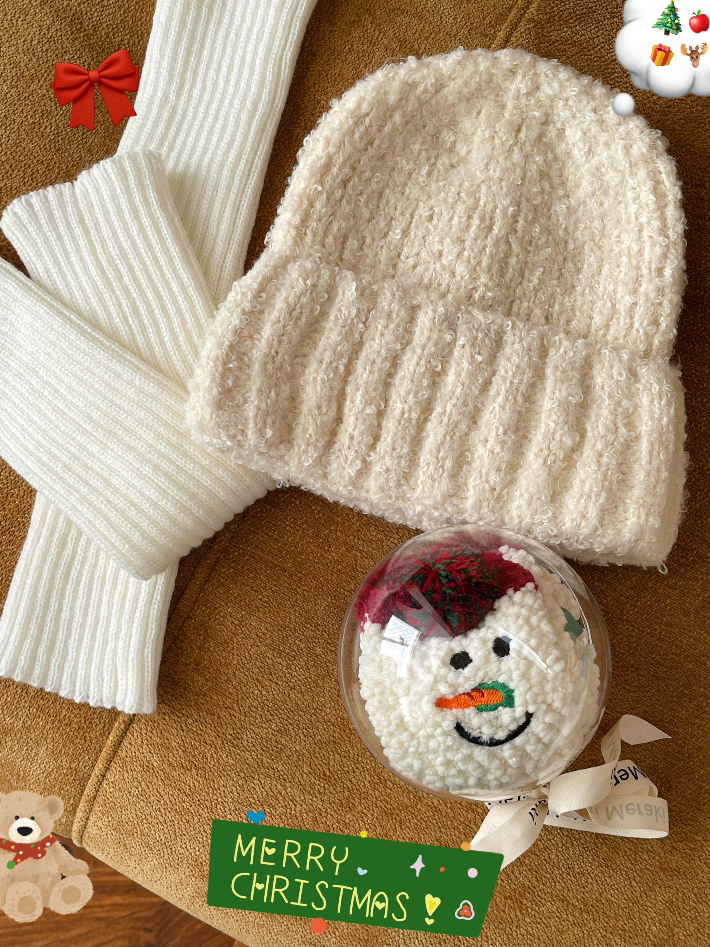 圣诞袜小礼包（圣诞袜➕米色帽子➕腿袜）