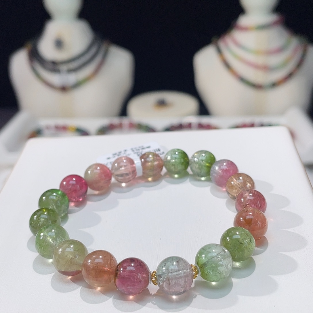 碧玺手串未镶嵌9.5mm±