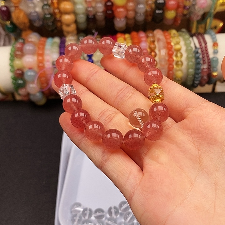 未镶嵌15个草莓晶玛瑙/玉髓