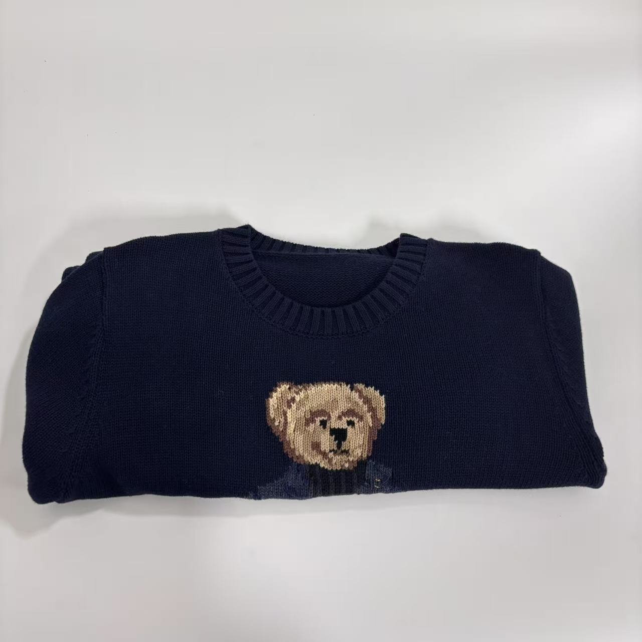 小熊款纯棉针织毛衣 