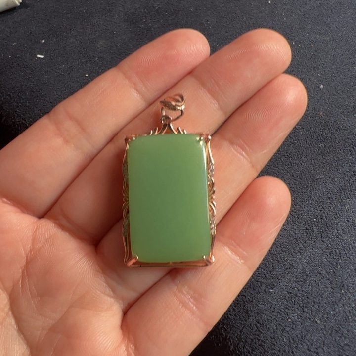 和田玉（碧玉）颈饰银S925镶嵌