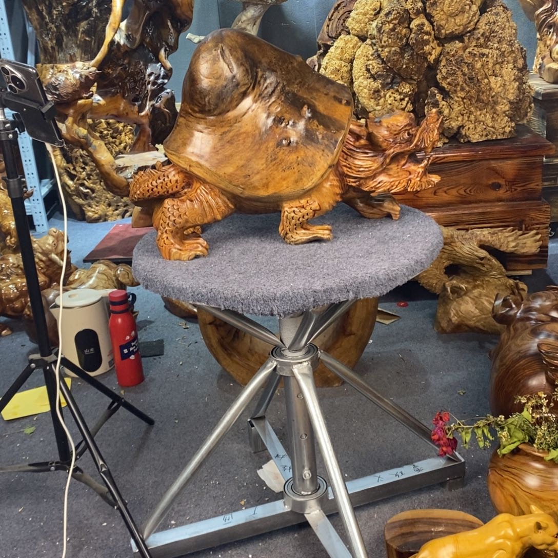 胜***）木木雕摆件龙龟香樟木