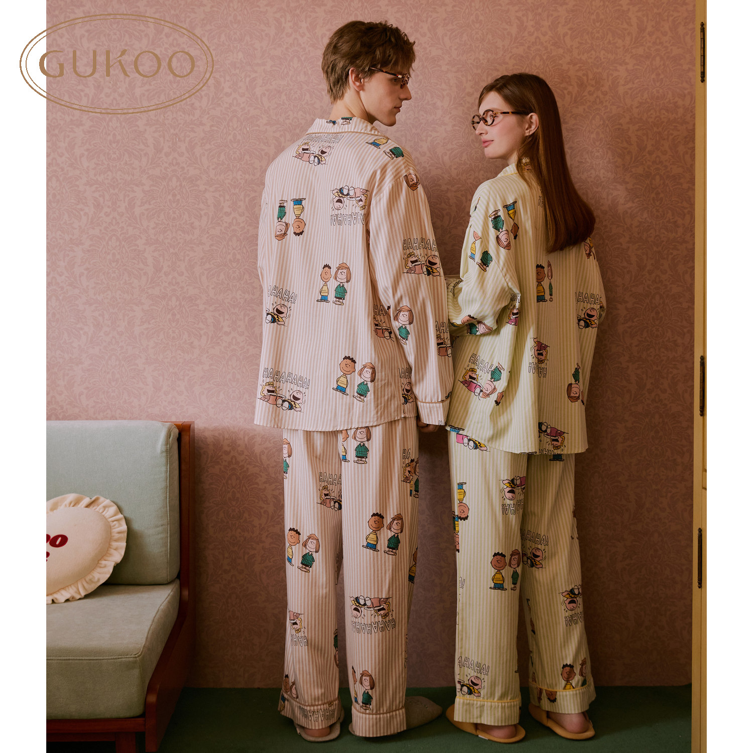 【土木驼专属】Gukoo果壳新款史努比联名卡通可外穿情侣家居服套装