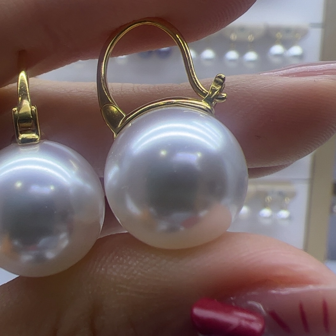 淡水珍珠耳饰银S925镶嵌
