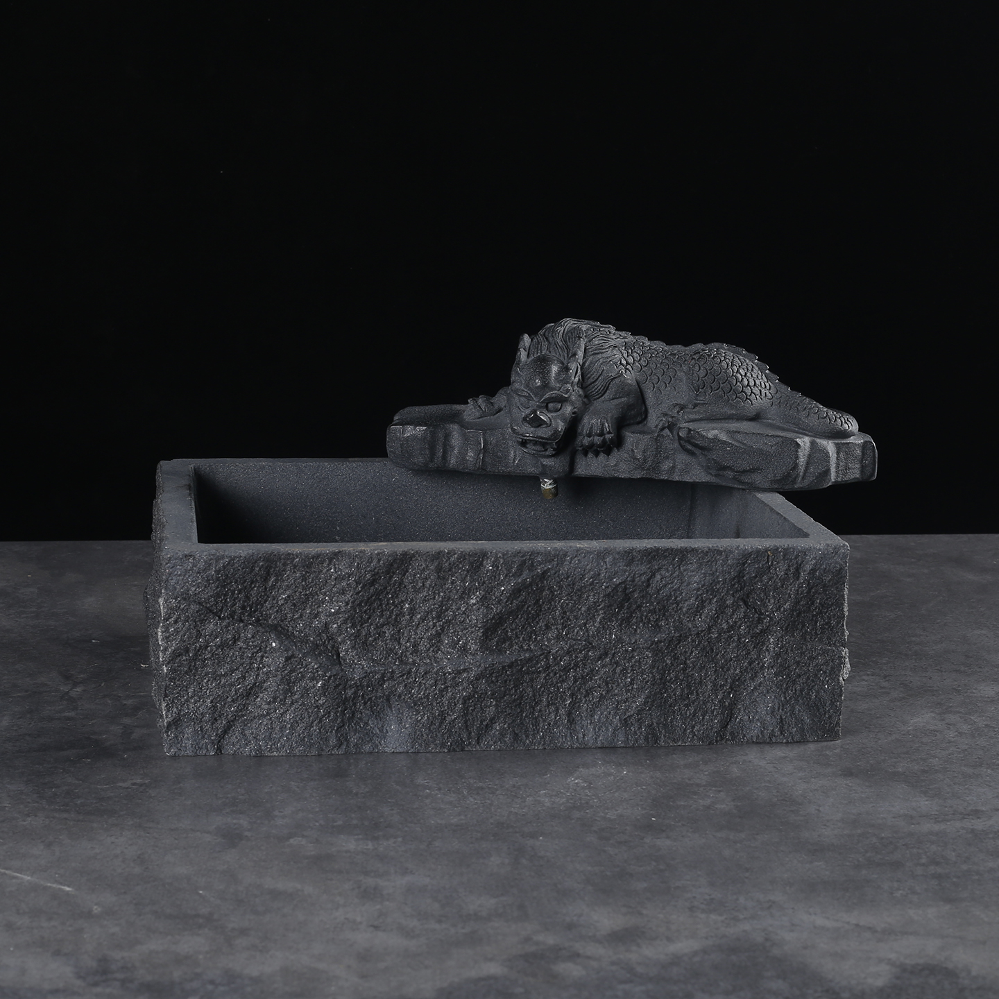 岩意茶具乌金石流水摆件循环水办公室生财貔貅吸水兽乔迁开业礼品