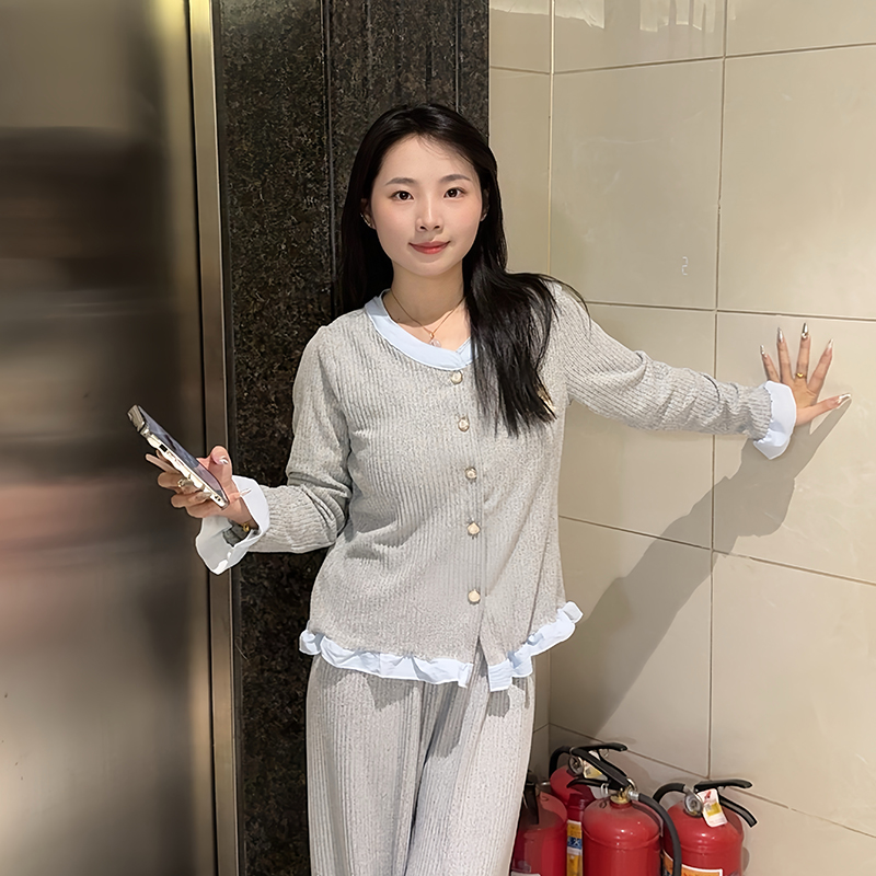 14号 A02~hellokitty睡衣加条纹裤ab搭配套头家居服凯蒂猫外穿