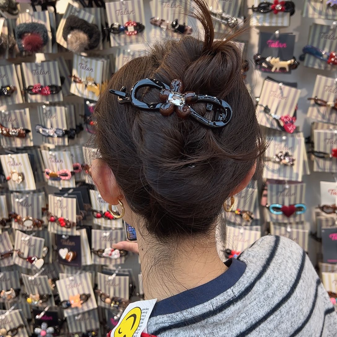 布艺铁合金棕色花花带钻