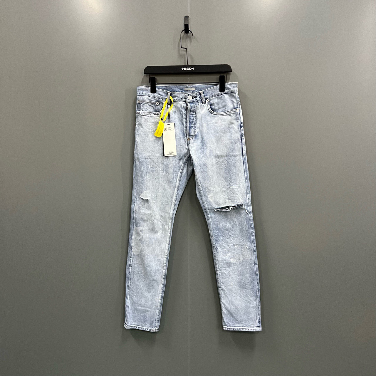 95新 DIOR/迪奥 （jp）扎染破洞牛仔裤 30码/