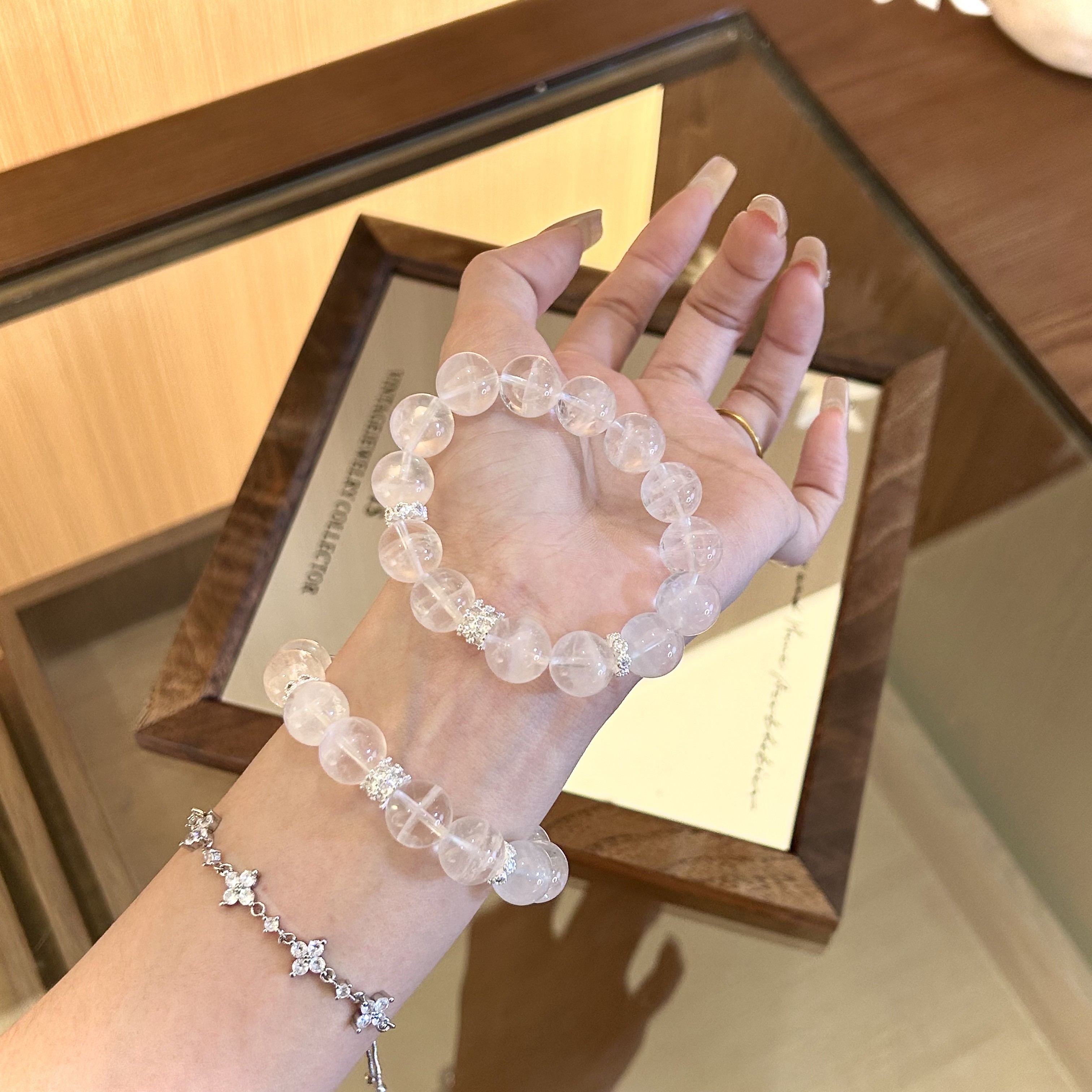 【荔枝冻冻】12mm奶白晶手串原创设计天然水晶Y174