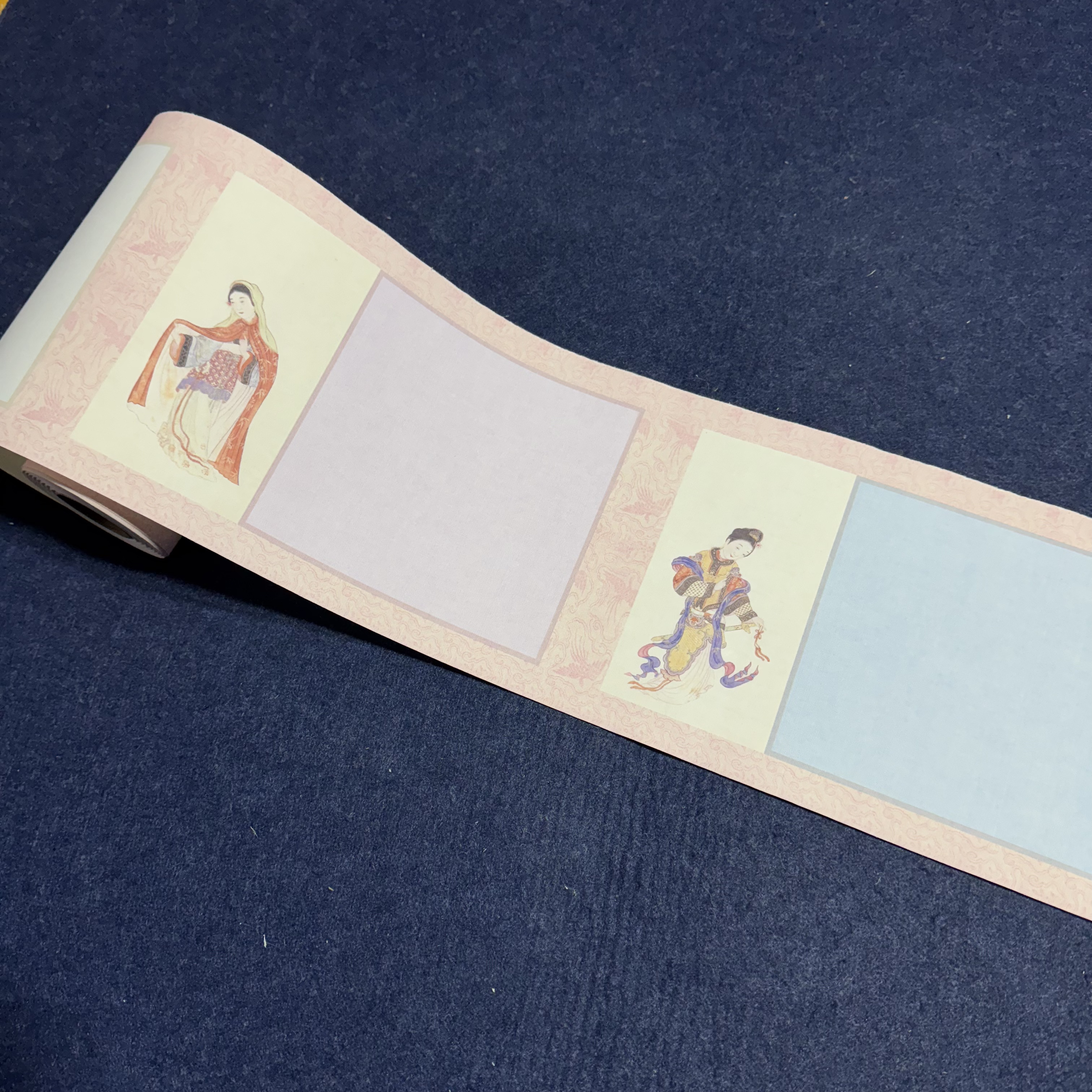 【升级纳米迷你古代美人图长卷】大风堂纳米半生熟毛笔书法作品宣纸